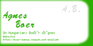 agnes boer business card